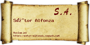 Sátor Alfonza névjegykártya